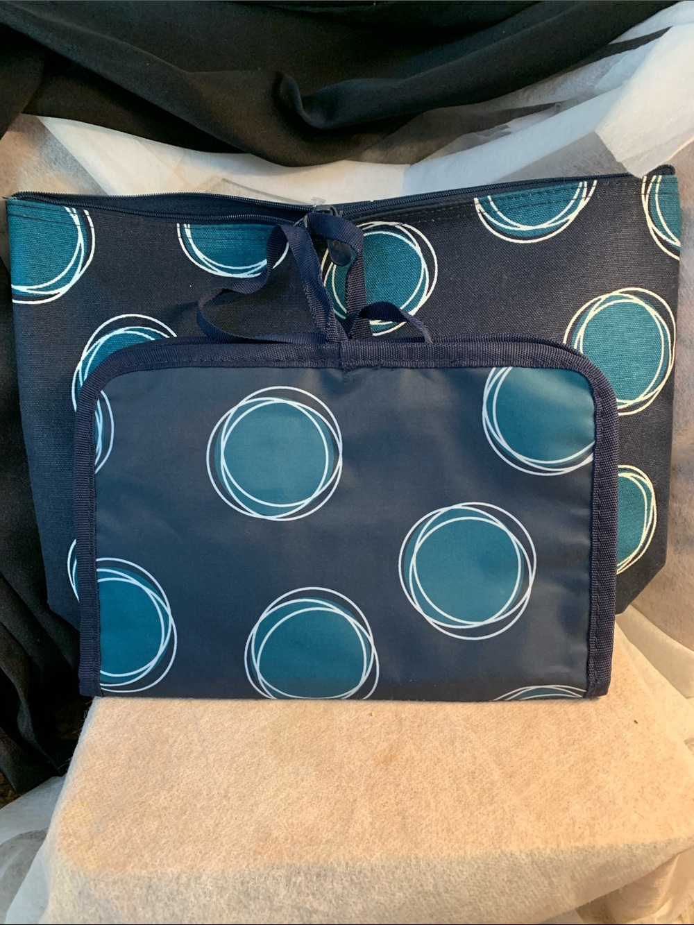 Thirty-One La-Di-Dot Travel Set Zipper Pouch & Shine On Jewelry Case